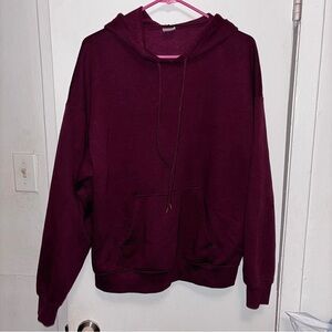 Casual Burgundy Hoodie